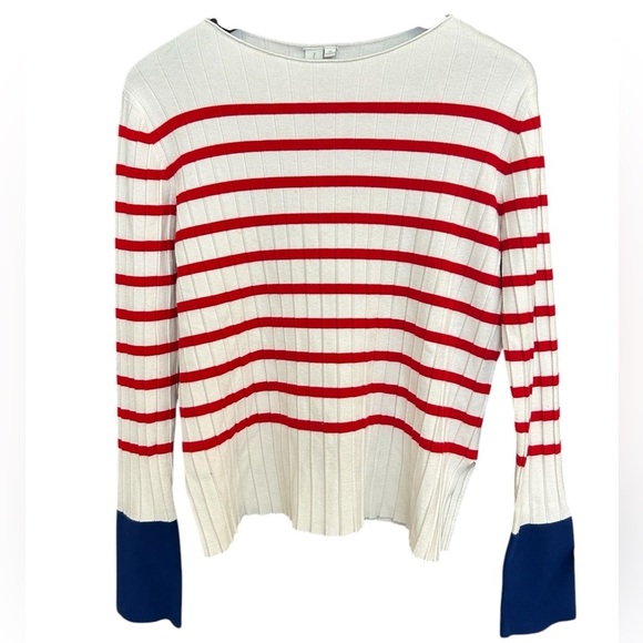 Sweaters - Marisfrolg 38 (M) striped light pleated sweater- can’t read fabric label EUC